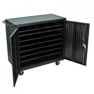 Luxor LLTS24-B Laptop Workstation, w/ 24 Compartments for Storing Laptops.