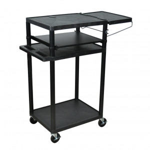 Black Luxor LT34P Endura Presentation Station / Multipurpose Cart, 4in Ball-Bearing Casters, P/N: LT