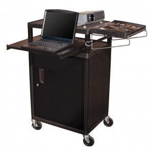 Black Luxor LT34PC Endura Presentation Station / Cart, 4in Ball-Bearing Casters, P/N: LT34PC-B.