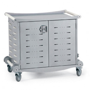 Anthro 30 Unit Laptop and Notebook Storage Cart, Store / Charge / Transport, P/N: LTSC30WH/SM.