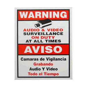 LTS LTSIGNB 11in x 9in Plastic CCTV Security Warning Sign