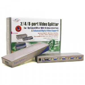 Linkskey 4-Ports Video Splitter w/ Enhanced Video (Cascadable), Model: LVS-004E.