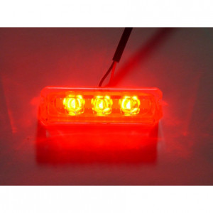 Logisys Red Clear Water Resistant 3 LED Step Light