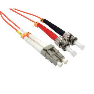 2 Meter (6.56 feet) LC-ST Multimode Duplex Fiber Patch Cable, 62.5/125, OM1, P/N: MD-LCST-2M