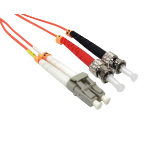 5 Meter (16.40 feet) LC-ST Multimode Duplex Fiber Patch Cable, 62.5/125, OM1, P/N: MD-LCST-5M