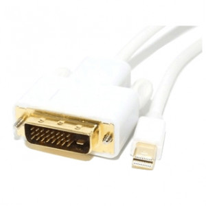 MRP MDPDVI-10MM 10ft Mini Display Port Male to DVI Male Cable, 32AWG, White