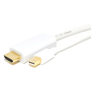MRP MDPHDMI-15MM 15ft Mini Display Port Male to HDMI Male Cable, 32AWG, White