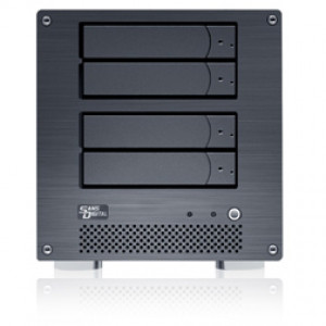 Black Sans Digital MobileNAS MN4L+B Linux NAS + iSCSI 4 Bays Network Storage Server Tower.