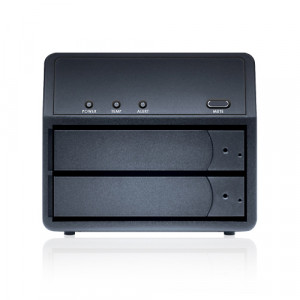 Black Sans Digital MobileRAID MR2UT+B 3.5in 2 Bay SATA to eSATA/USB 3.0 External Hard Drive Enclosure