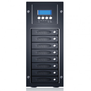 Black Sans Digital MobileRAID MR8X6 8 Bay 3.5in SAS/SATA 6Gb/s to SAS 6Gb/s Hardware RAID 6 Storage 