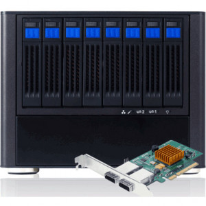 Sans Digital MobileSTOR MS28XP 2.5in 8 Bay Tower SAS 6Gb/s / SATA III / SSD to Mini-SAS RAID 5 Stora