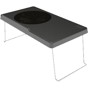 Black Logisys DEEPCOOL E-DESK Laptop Cooler NP8000BK, Compatible with 18.4in Notebooks and Below, Built-in 200mm Fan