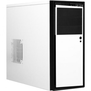 White/Black NZXT Classic Series Source 210 ATX Mid-Tower Computer Case S210-002, 3 x 5.25in Bays, 1 x 120mm Fan, Front USB and Audio
