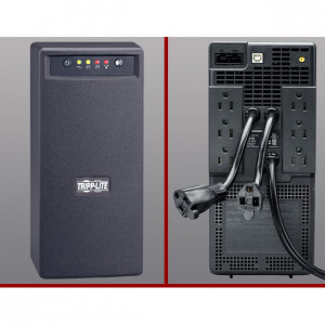 Tripp Lite Omni VS 1000VA Line Interactive UPS, 8 Outlets (6 UPS / 2 Surge-only), USB Port, Model: OMNIVS1000.