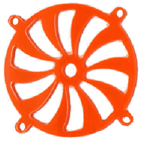 Orange Acrylic 80mm Swirl Laser-Cut Fan Grill