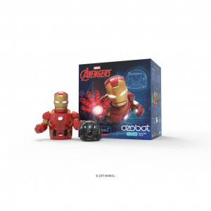 Ozobot Evo Starter Pack, w/ bonus connectable smart skin, Iron Man