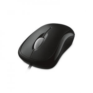Black Microsoft Basic Optical Mouse P58-00061, USB Wired, 3 Buttons, 800dpi.