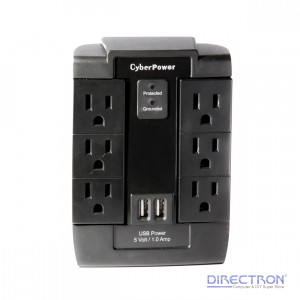 CyberPower P600WSU Home Office 8 Outlets Surge, 6 Swivel Outlets Surge, 2 USB Ports, 1200J