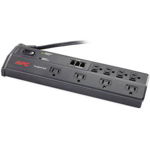 Black APC SurgeArrest Home/Office 8 Outlet Surge Protector