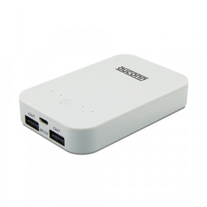 White Dyconn XCharger 5000 Portable 5000mAh Battery