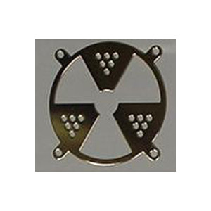 Plated Steel 120mm Fan Grills Radiation Golden