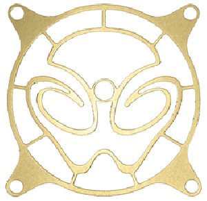 Plated Steel 80mm Case Fan Grills Golden UFO