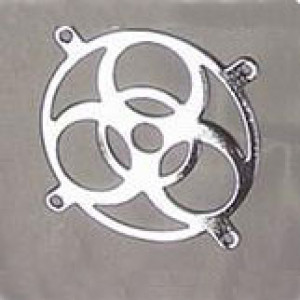 Plated Steel 80mm Fan Grill Biohazard Chrome