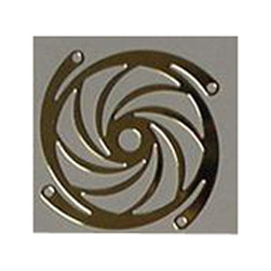 Plated Steel 120mm Fan Grill Hurricane Swirl Golden