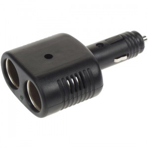 Velleman 12V Twin Cigarette Plug With LED Voltage Indicator, Model: PLUGC3