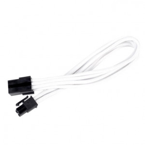 White Silverstone Sleeved Extension Power Supply Cable with 1 x 6-Pin to PCI-E 6-Pin Connector