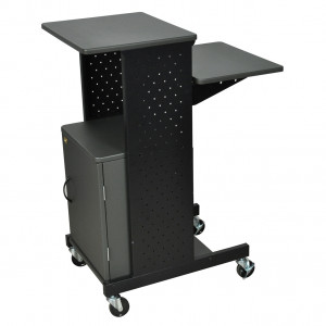 Luxor PS4000C Presentation Station with Locking Cabinet, 3in Casters.