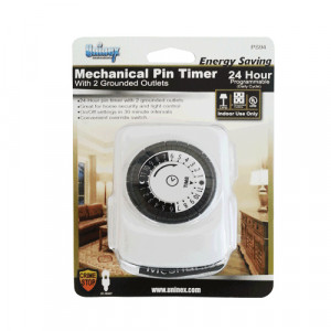 Uninex PS94 Mechanical Pin Timer with 2 Grounded Outlets