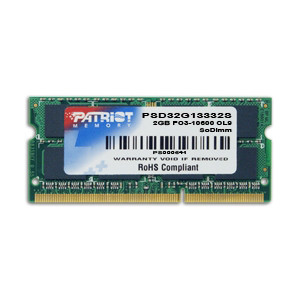 Patriot Signature 2GB DDR3 PC3-10600 (1333MHz) SODIMM Laptop Memory