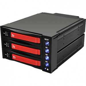 Thermaltake MAX-2533 2 x 5.25in Bay to 3 x 3.5in Bay Mobile Rack / HDD Canister, Support 2.5in / 3.5in SAS / SATA HDDs and SSDs, P/N: RC2300101A