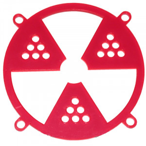 Red Acrylic 80mm Radiation Laser Cut Case Fan Grills