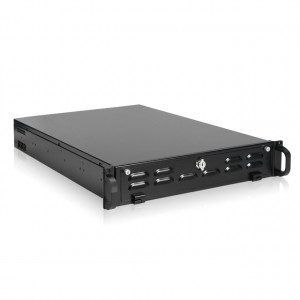 Black iStarUSA RG-2210 2U Rugged EATX High Performance Rackmount Chassis, 1x 5.25in Bay, 1x Slim 5.2