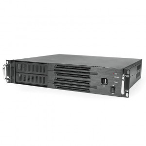 Athena Power RM-2U200H608 Aluminum / Steel 2U Rackmount Server Case (Black), Front USB2.0, 600W 80 PLUS Bronze PSU, 2x 5.25in External Drive Bays, 2x 80mm Fans. OEM