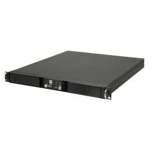 Athena Power RM-DD1U12A408 1.2mm Steel 1U Rackmount Server Case (Black), 2 x 5.25in External Bay & D