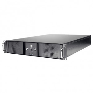 Athena Power RM-DD2U24E4082 Aluminum / Steel 2U Rackmount Server Case (Black), Front USB2.0, w/ 400W