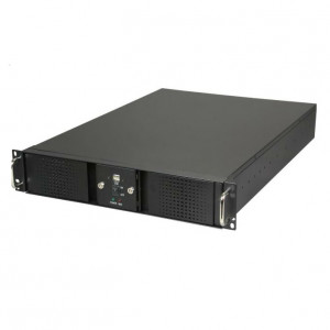 Athena Power RM-DD2U24E808 2U Rackmount Server Case (Black), 4 x 5.25in External Bay & Dual Locking 