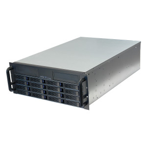 Norco RPC-4116 4U Rackmount Server Case with 16x 3.5in Hot-Swappable SATA/SAS Drive Bays and 2x 5.25in Drive Brackets.