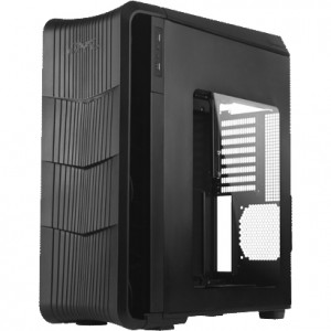 Black SilverStone RAVEN Series RV04B-W ATX Full Tower Computer Case, 2x 5.25in Bays, Side Window, Fr