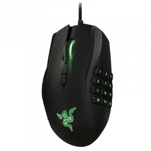 Razer RZ01-01050100-R3M1 Naga 2014 Left Handed MMO Gaming Mouse, 8200 DPI, 19 Buttons, Black
