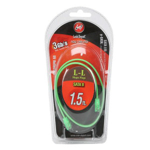 Green Link Depot 1.5 ft. SATA II Cable with Locking, UV-Active, RoHS Compliant, Model: SATA2-1.5-UVG