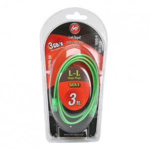 Green Link Depot 3 ft. SATA II Cable with Locking, UV-Active, RoHS Compliant, Model: SATA2-3-UVG