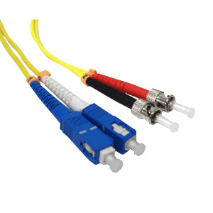 1-Meter (3.28 Feet) SC-ST Single Mode Duplex 9/125 Fiber Patch Cable, Model: SD-SCST-1M