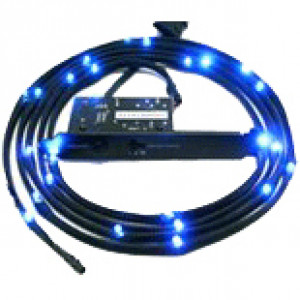 NZXT 2M Blue Sleeved LED Kit, 3-Step Light Sensitivity, Model: CB-LED20-BU