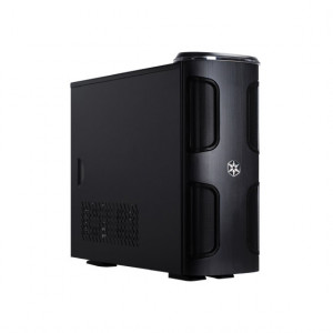 Black SilverStone Kublai Series Aluminum Mid-Tower Computer Case SST-KL03B, Tool-less Design, w/ 2 x