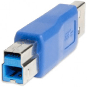 Blue Syba USB 3.0 Type-A Male to Type-B Male Adapter, Model: SY-ADA20086
