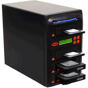 Black Systor 1 to 3 SATA 2.5in and 3.5in Dual Port/Hot Swap Hard Disk Drive (HDD/SSD) Duplicator/Sanitizer